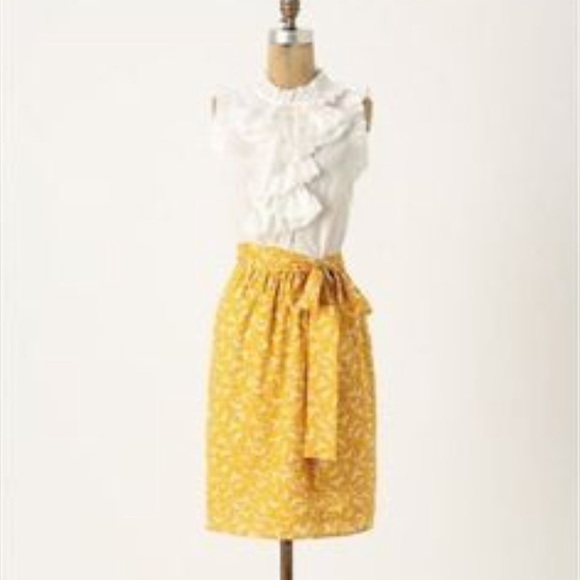 Anthropologie Yellow Girls from Savoy Bird Dress