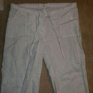Black and white boot cut pants