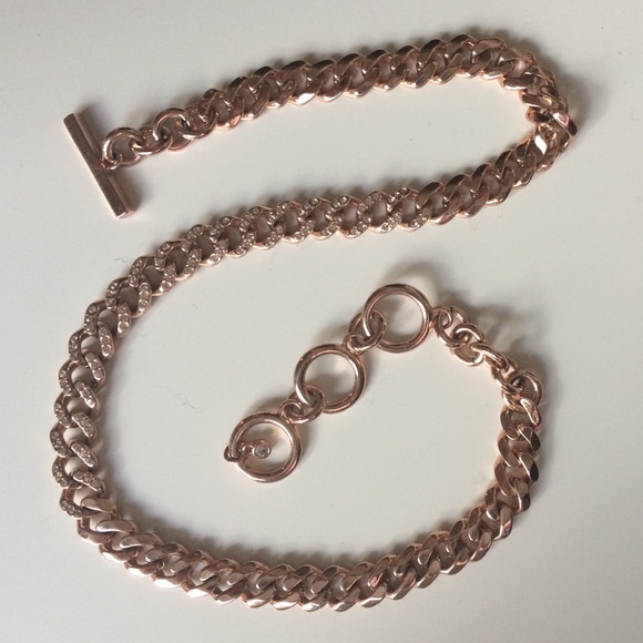 Givenchy rose gold Swarovski crystal link necklace