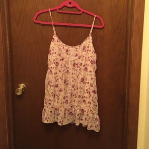 Floral tank top with buttons