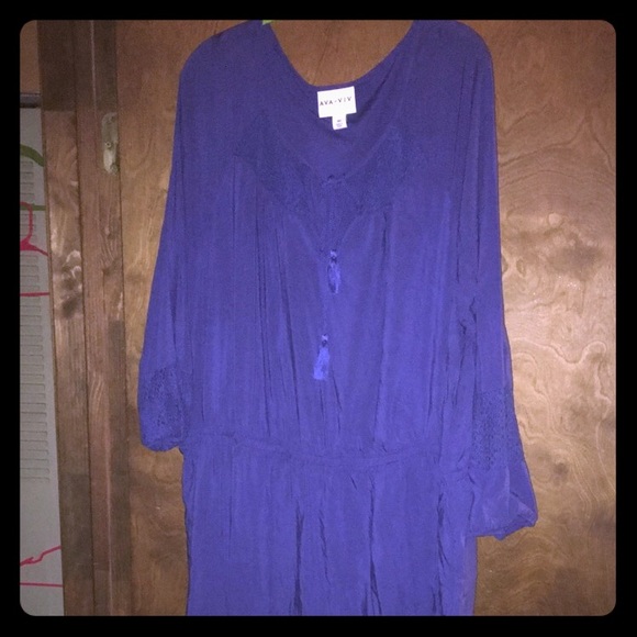Indigo Long Sleeve Dress - Picture 1 of 4