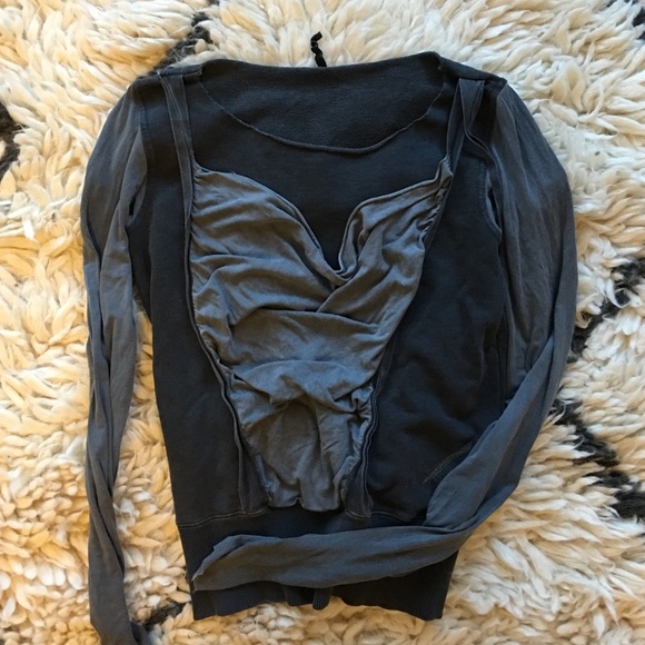 Cotton and Jersey Knit Suspender Sweatshirt