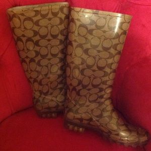 Super cute coach rainboots
