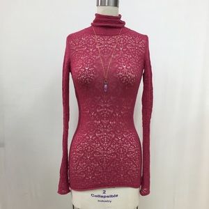 Turtle Neck Top in Ruby