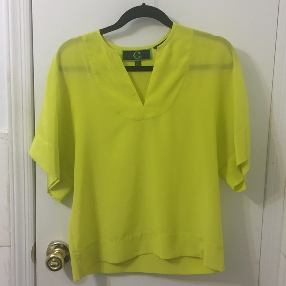 Silk Lime Green Blouse - Picture 2 of 4