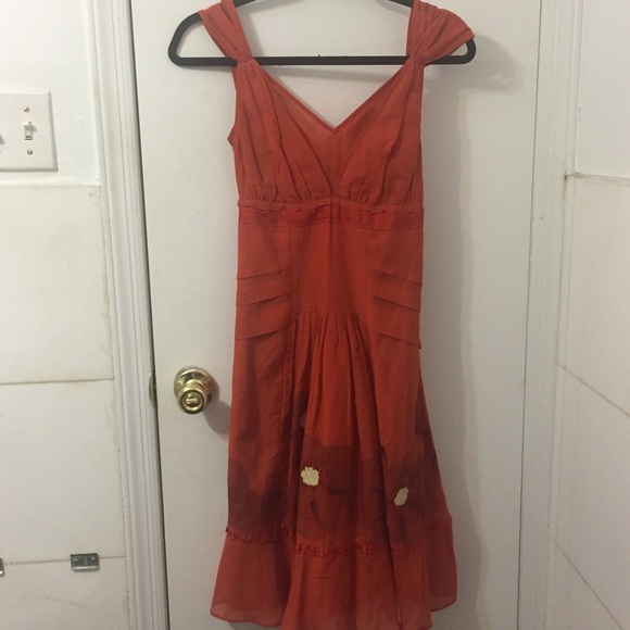 Anthropologie Burnt Orange Sleeveless Dress - Picture 3 of 4