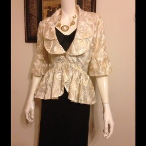 Lindi Soutache Braid Peplum Jacket w Bell Sleeve
