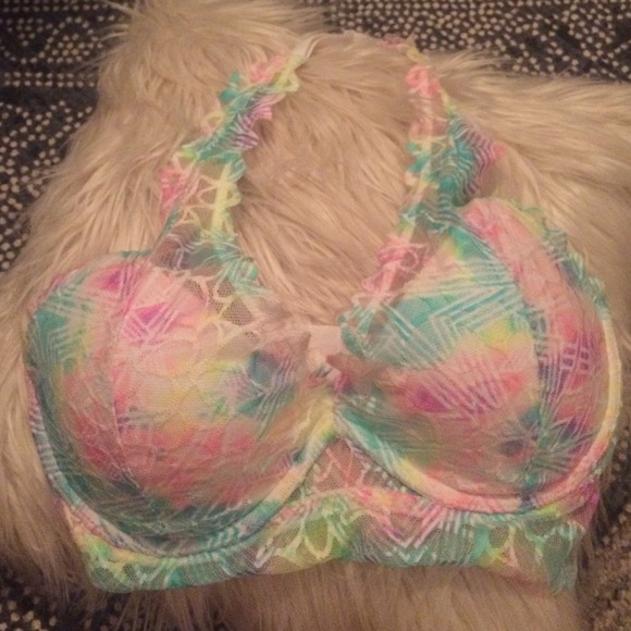 Victoria's Secret PINK watercolor halter bralette