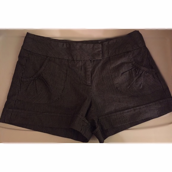 Black &White Striped Mini Shorts