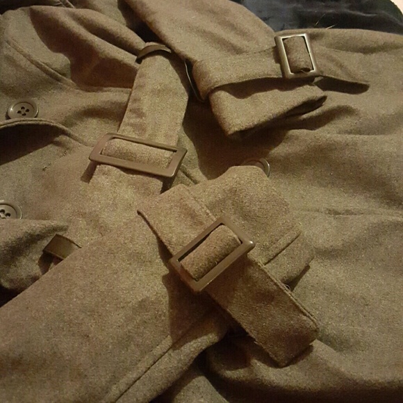 Gray Charlotte Russe Pea Coat with buckle at waist - Picture 2 of 4