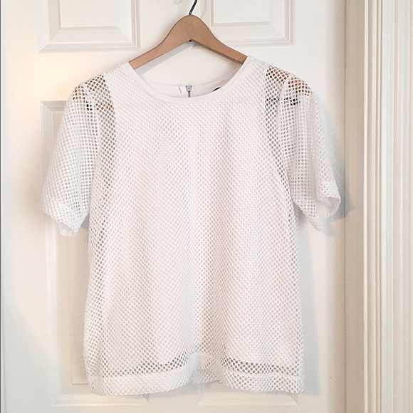 White Mesh Blouse - Picture 2 of 4