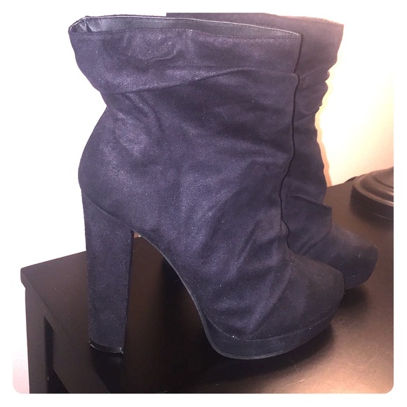 Suede high-heel booties