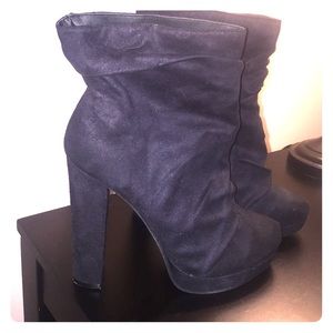 Suede high-heel booties