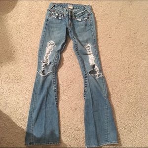 True Religion Destroyed Flare Jeans