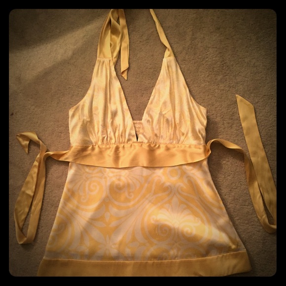 Bebe Yellow and White Halter