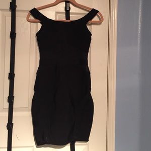 Black bandage dress with mesh cutouts
