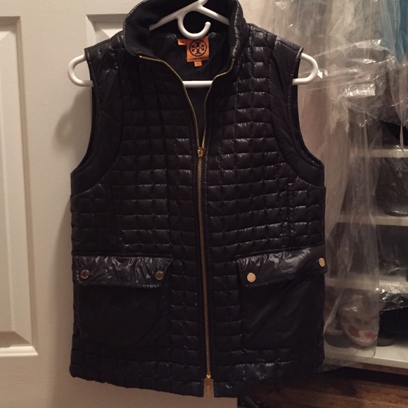 Tory burch dark blue vest EUC
