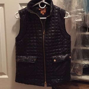Tory burch dark blue vest EUC