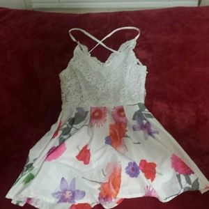White floral romper