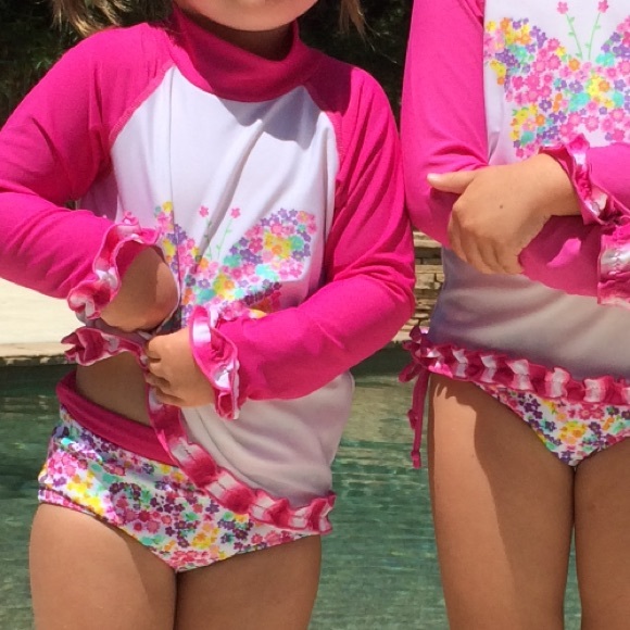 UPF Protection Floral Rash Guard Set - Picture 2 of 6