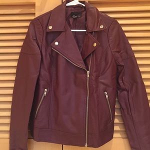 Forever 21 Maroon Faux Leather Jacket