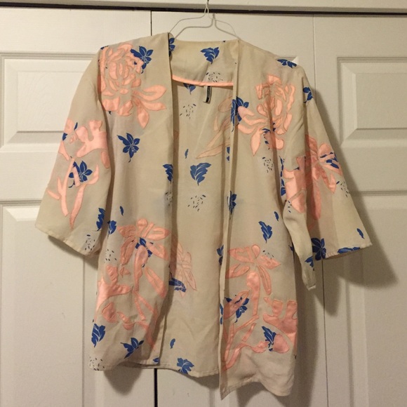 Topshop Floral Kimono Cover Up