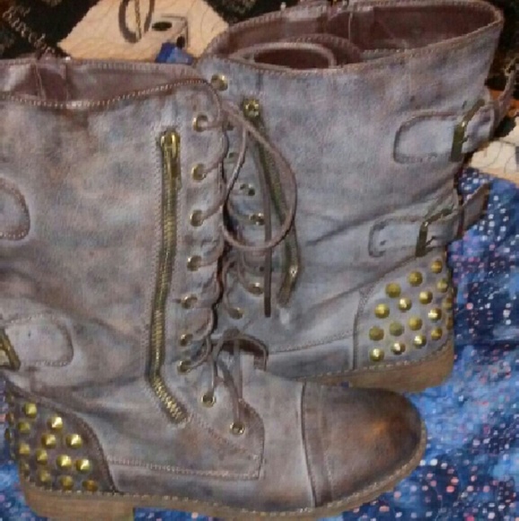 Studded combat boots