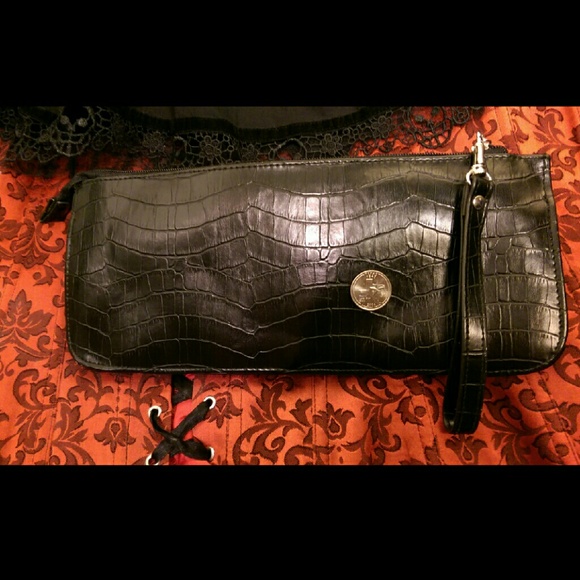 Studded Black Clutch Wristlet - Picture 2 of 4