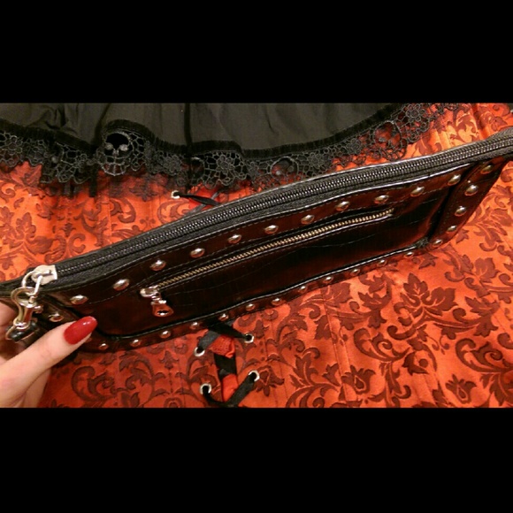 Studded Black Clutch Wristlet - Picture 4 of 4