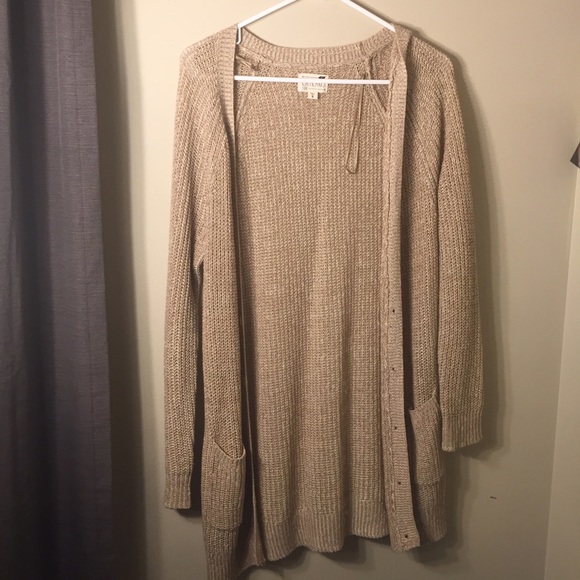 tan cardigan