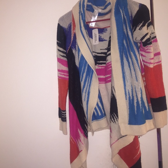 High low sweater cardigan multicolor