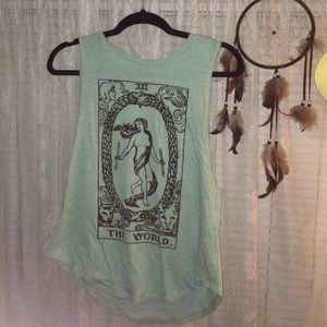 Teal Tarot Card Muscle Tee