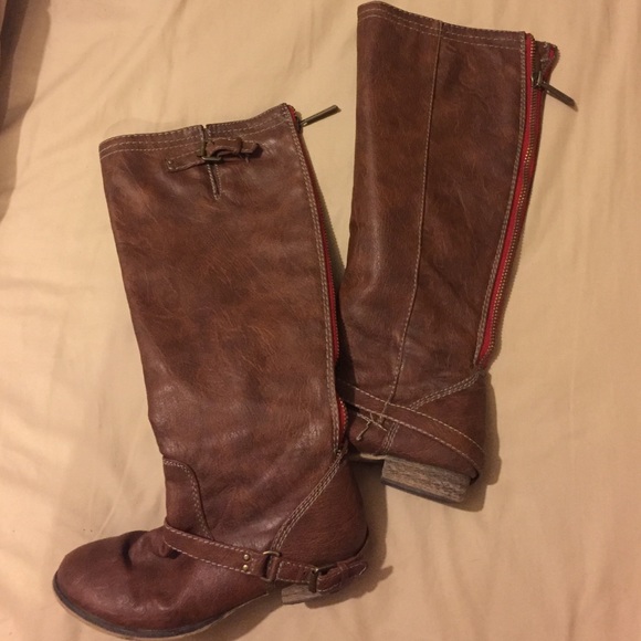 Brown riding boots