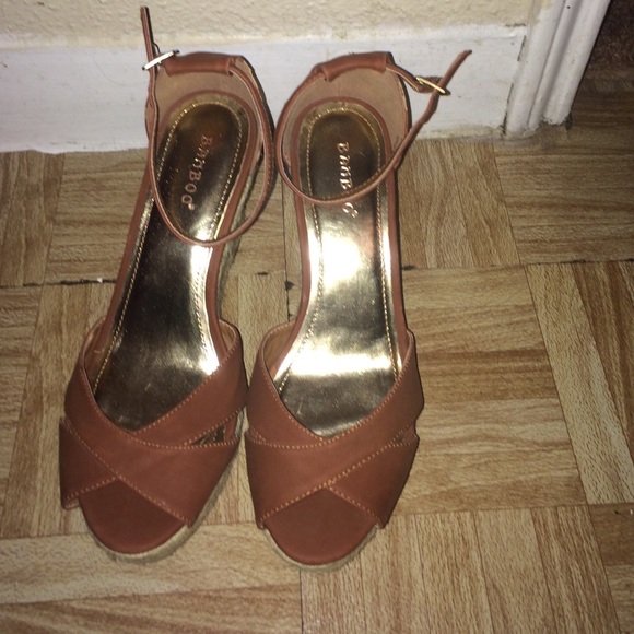 Brown Bamboo high heels