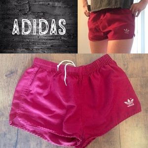 Vintage Adidas athletic shorts // raspberry