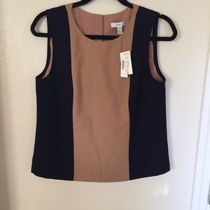 J.Crew black and tan blouse sz 6 new with tag