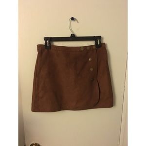 Tan Mini Suede Skirt