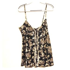 Black and Gold Tie Front Nightie