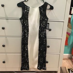 Body-con black and white dress