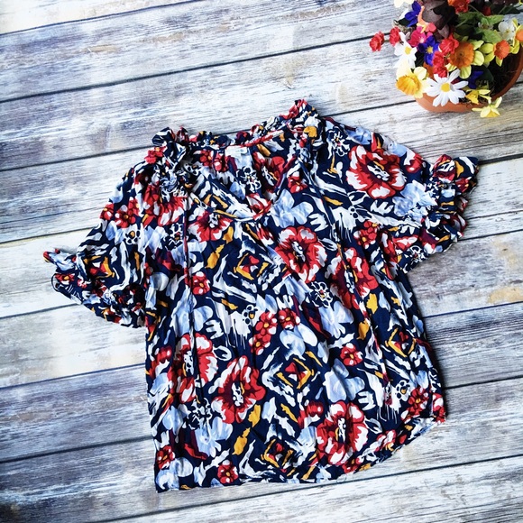 MOVING SALE ๐ Anthro Blue Floral Bianka Blouse - Picture 2 of 4