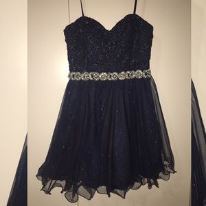 Formal Dress ! Navy Blue and Sparkly .
