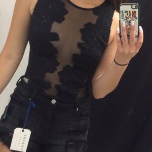 Black Lace Bodysuit worn once