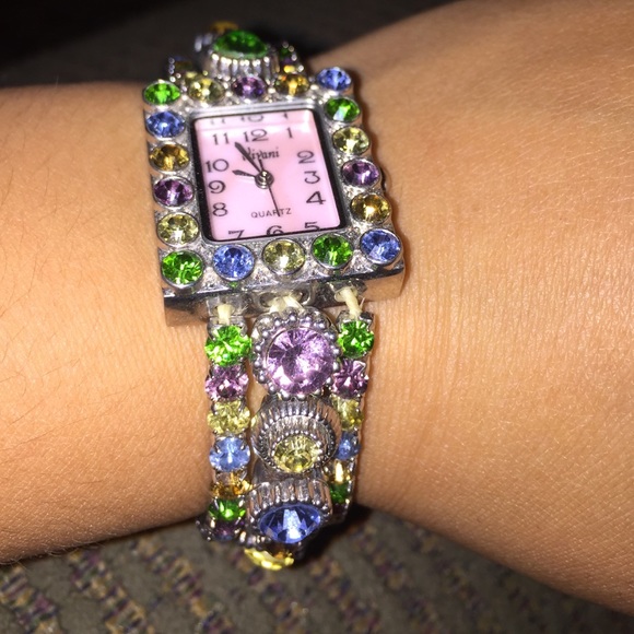 Watch with rhinestones