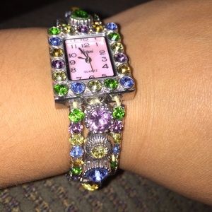 Watch with rhinestones