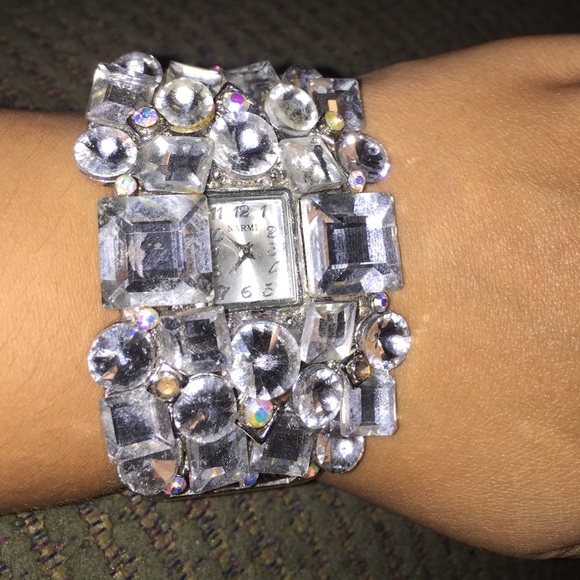 Watch with rhinestones