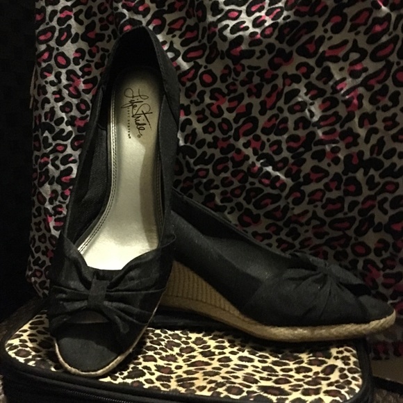 Black rope Wedges heels