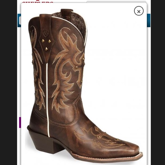ARIAT CROSS COWGIRL BOOTS -  SQUARE TOE
