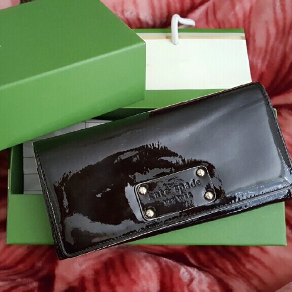 Authentic Kate Spade Patent Dark Chocolate Wallet