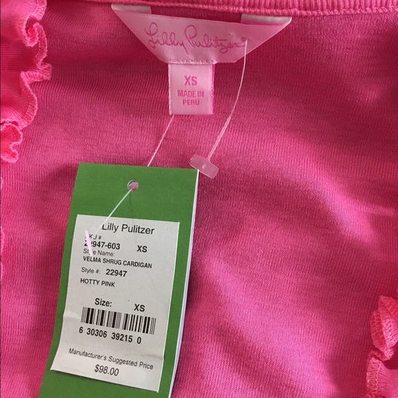 💗SOLD💗 Lilly Pulitzer  Shrug Cardigan Hotty Pink - Picture 2 of 2