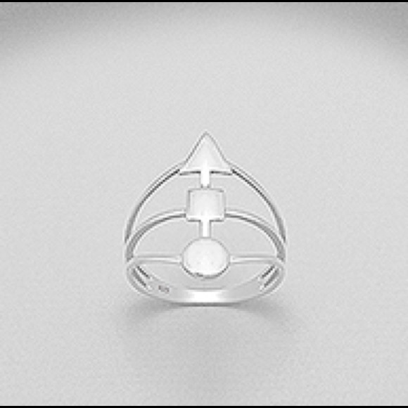 🎉HP! Sterling Silver Geometric Triple Ring - Picture 3 of 4